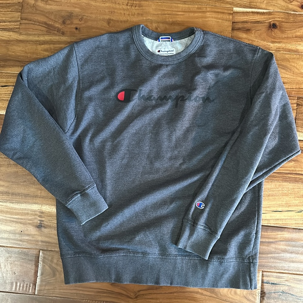 Champion Men Women sweatshirt hoodie pullover jacket size Large L Lg Gray